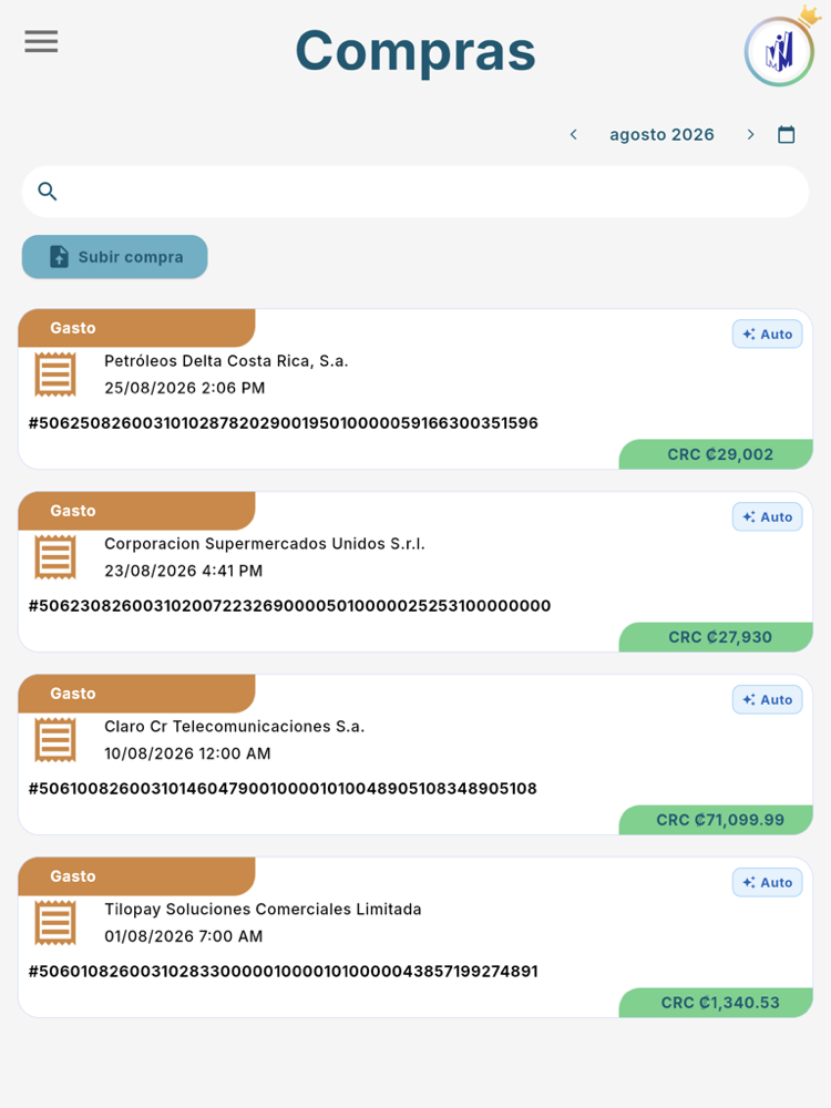 Compras (agosto 2026) - Tablet