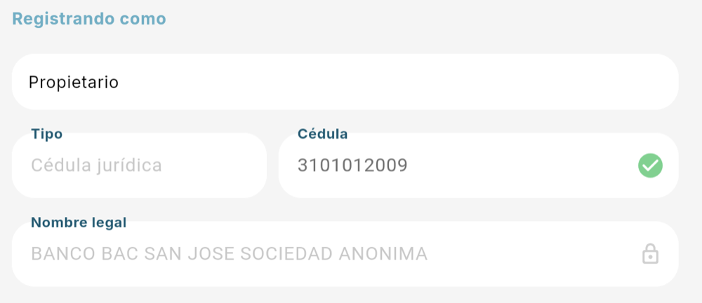 Cédula: nombre legal y actividad principal