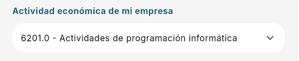 Actividad económica de mi empresa