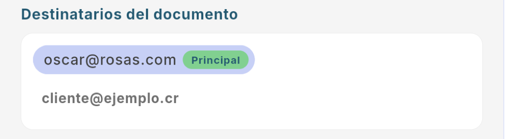 Correos de envío