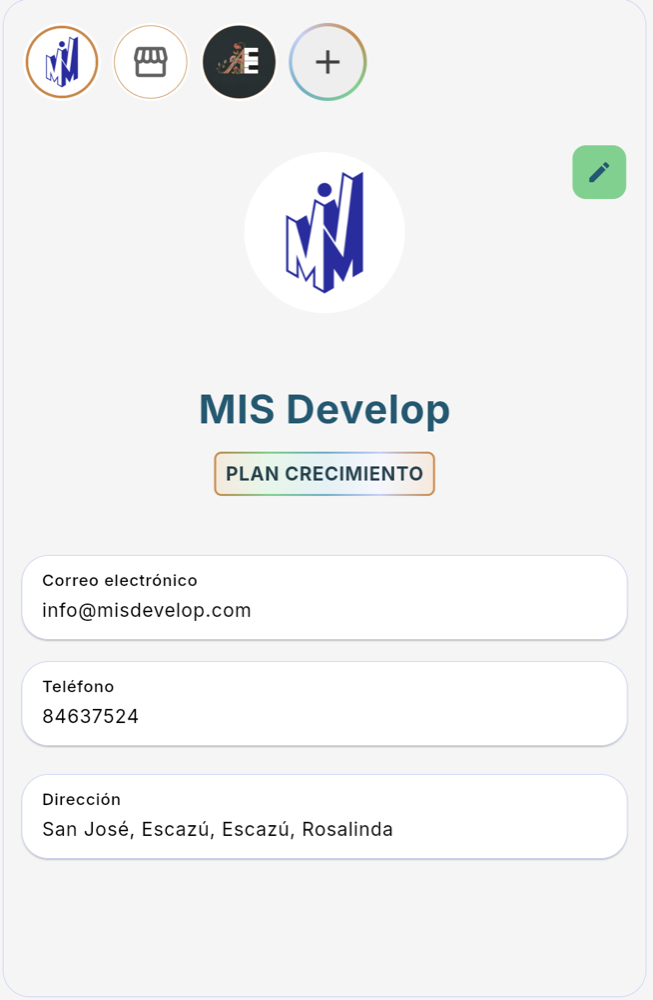Datos de la empresa (escritorio)