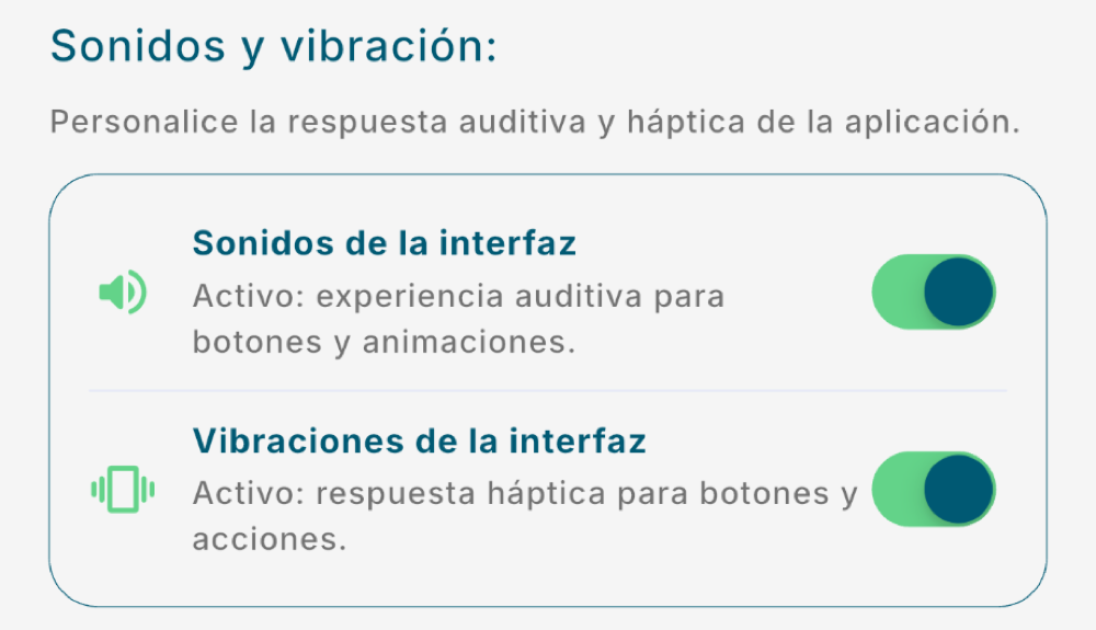 Sonidos y vibración