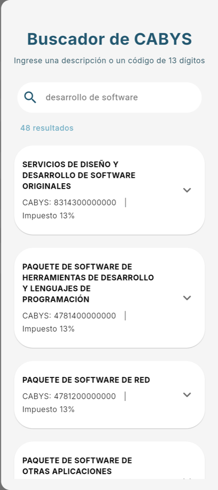 Buscador de CABYS