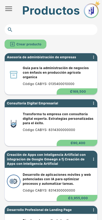 Productos - Móvil