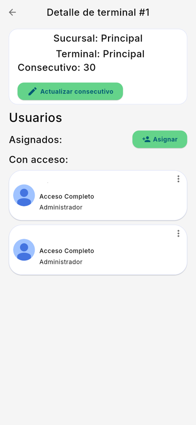 Detalle de una terminal - Móvil